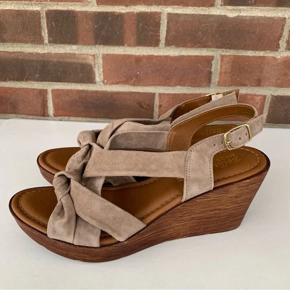 Bella Vita Womens Wes Italy Tan Leather Slingback Wedge Sandals US 9.5 M - Picture 8 of 8